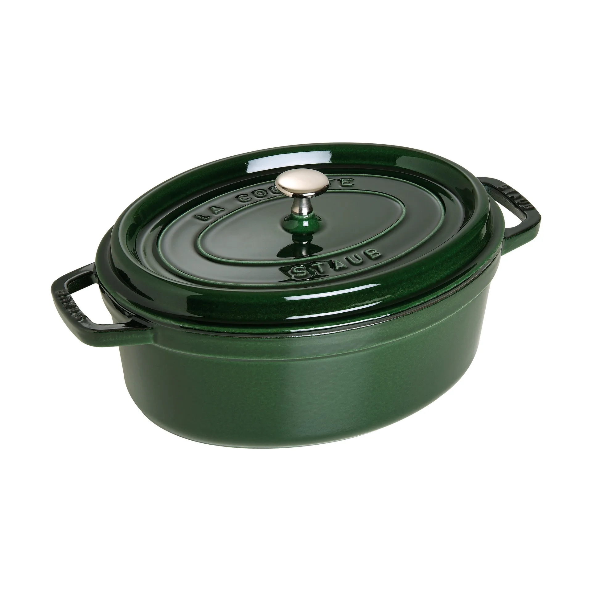 Cacerola de hierro fundido Staub La Cocotte oval 4,2 L, Verde albahaca STAUB