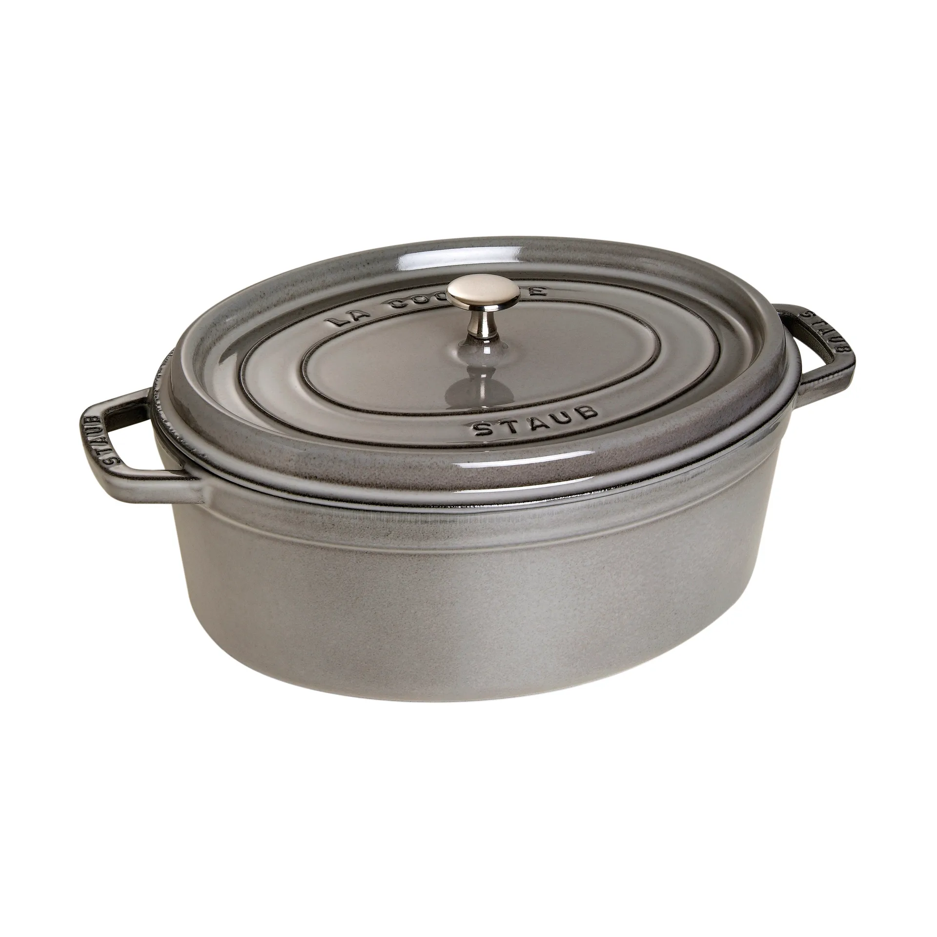 Cacerola de hierro fundido Staub La Cocotte oval 6,7 L, Gris grafito STAUB