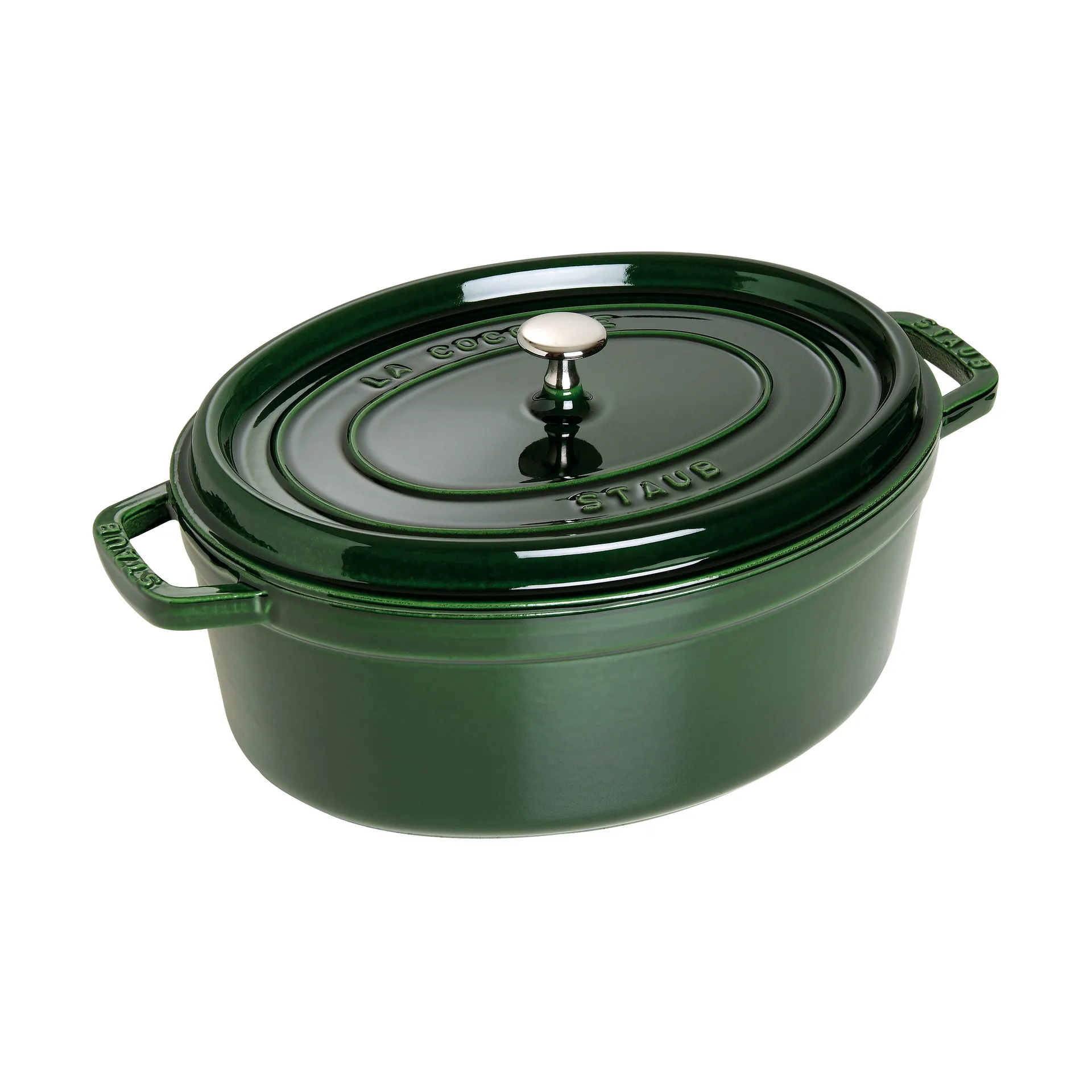 Cacerola de hierro fundido Staub La Cocotte oval 6,7 L, Verde albahaca STAUB