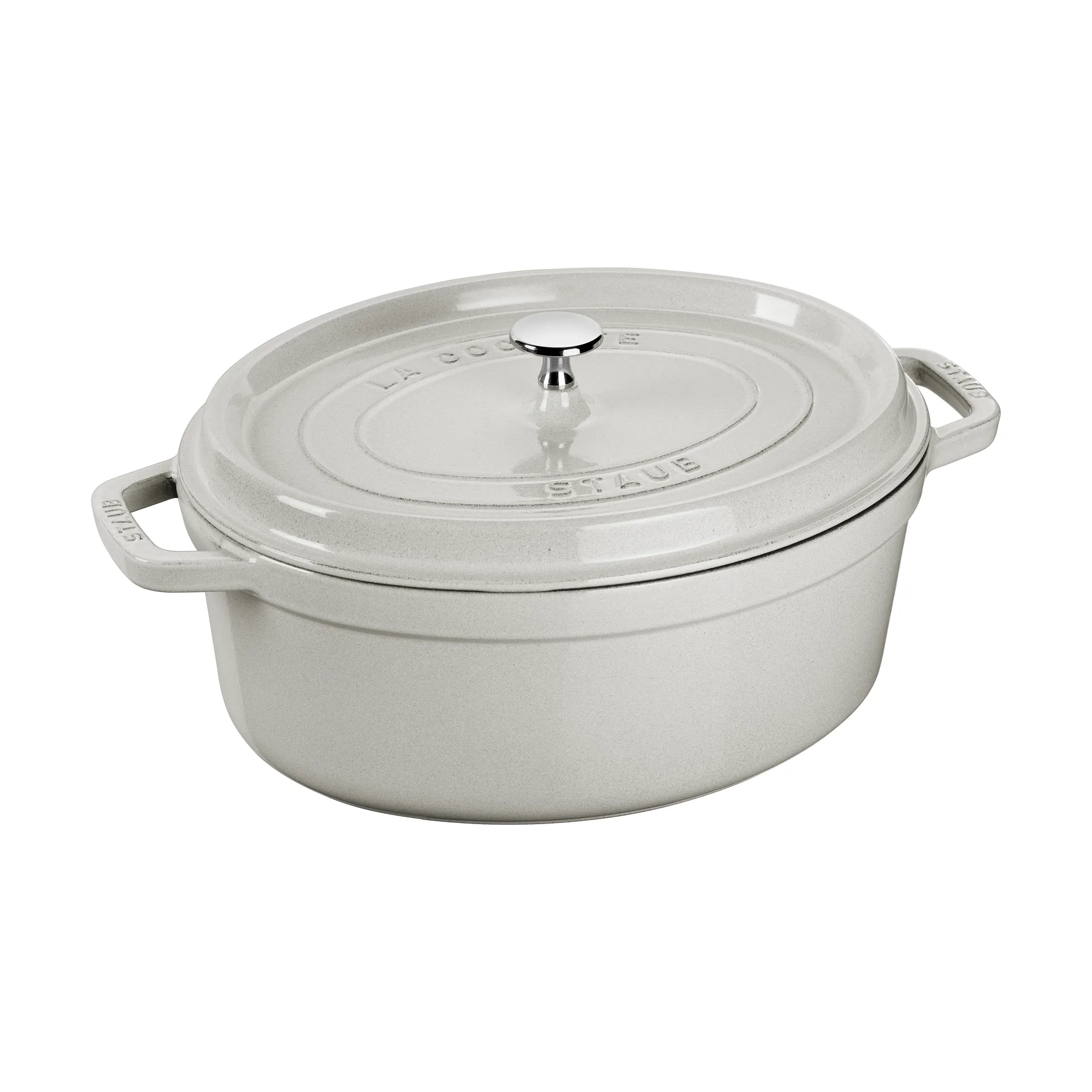 Cacerola de hierro fundido Staub La Cocotte oval 6,7 L, White truffle STAUB