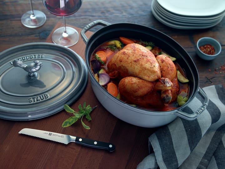Cacerola de hierro fundido Staub La Cocotte oval 8 L, Gris grafito STAUB