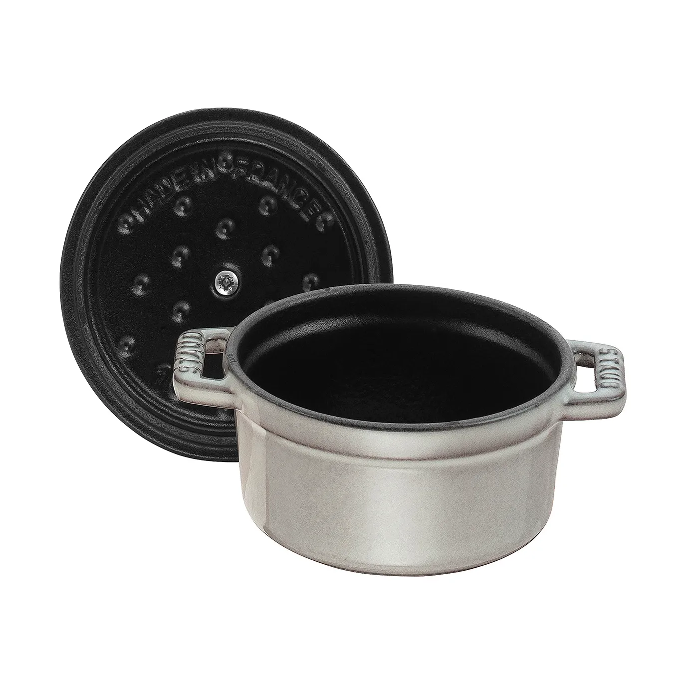 Cacerola de hierro fundido Staub La Cocotte redonda 0,25 L, Gris grafito STAUB