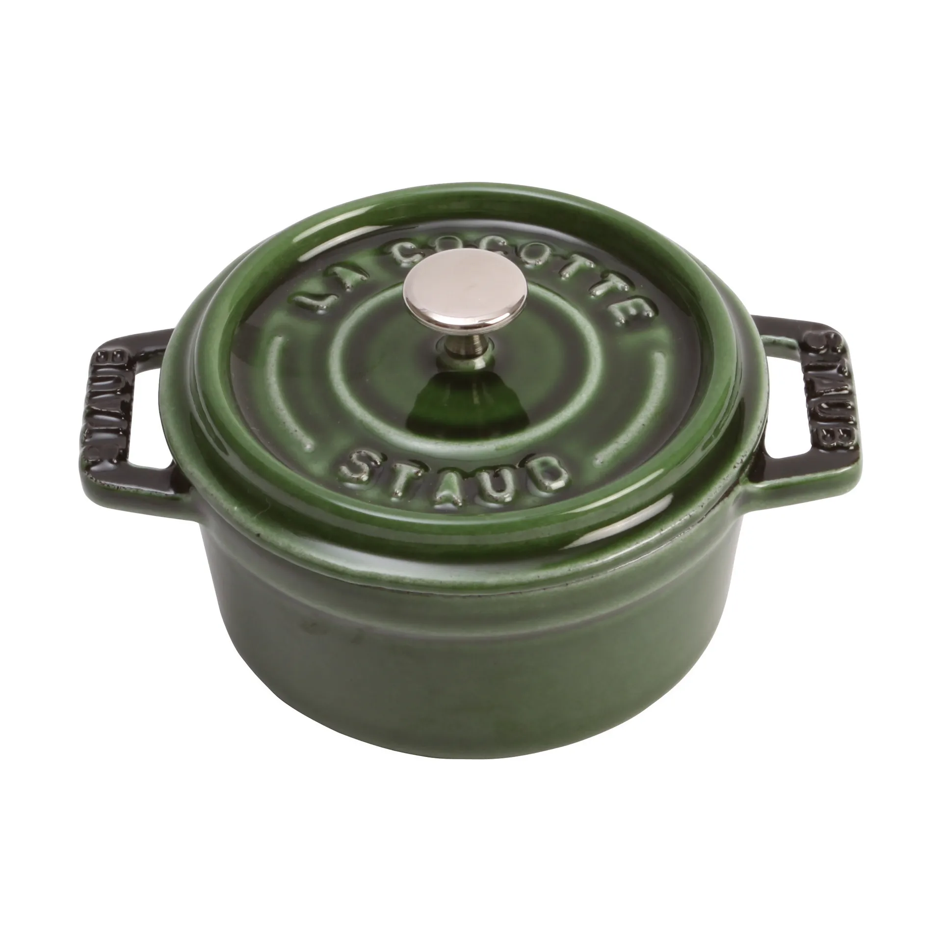 Cacerola de hierro fundido Staub La Cocotte redonda 0,25 L, Verde albahaca STAUB