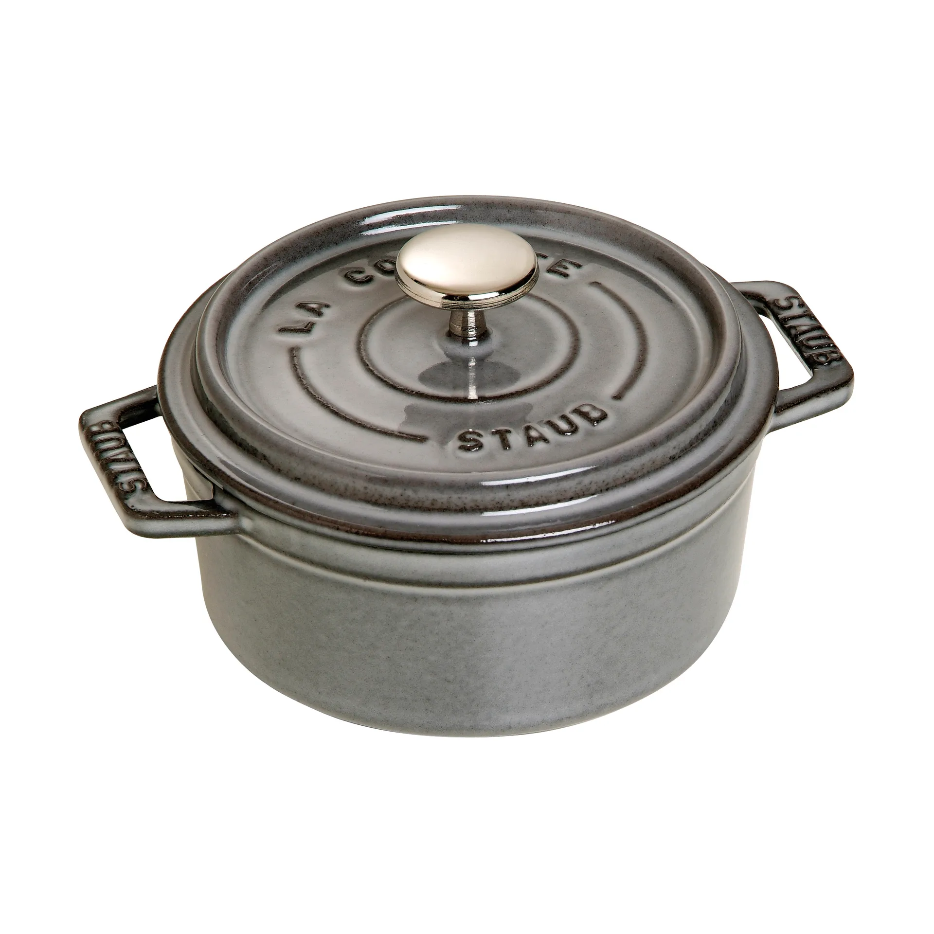 Cacerola de hierro fundido Staub La Cocotte redonda 0,4 L, Gris grafito STAUB