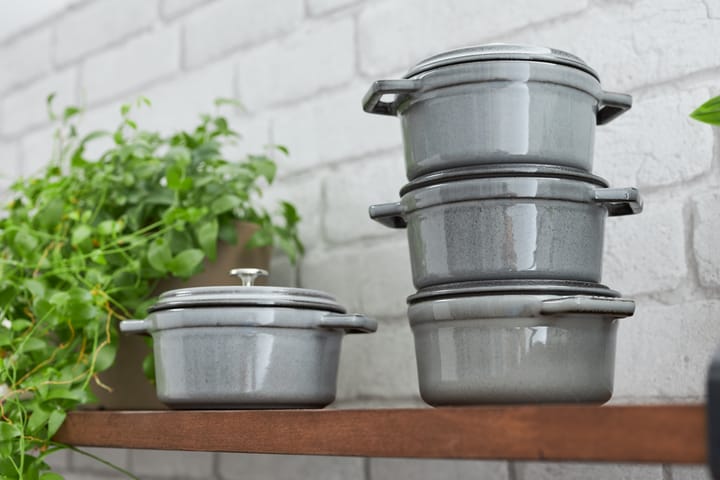 Cacerola de hierro fundido Staub La Cocotte redonda 0,8 L, Gris grafito STAUB