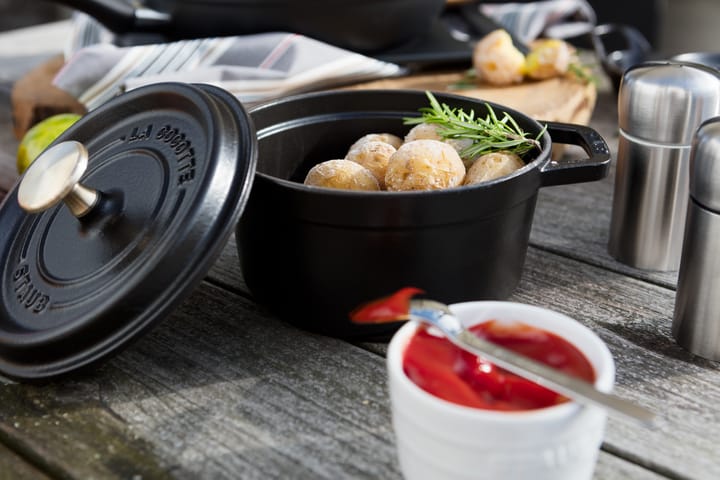 Cacerola de hierro fundido Staub La Cocotte redonda 1,2 L, Negro STAUB
