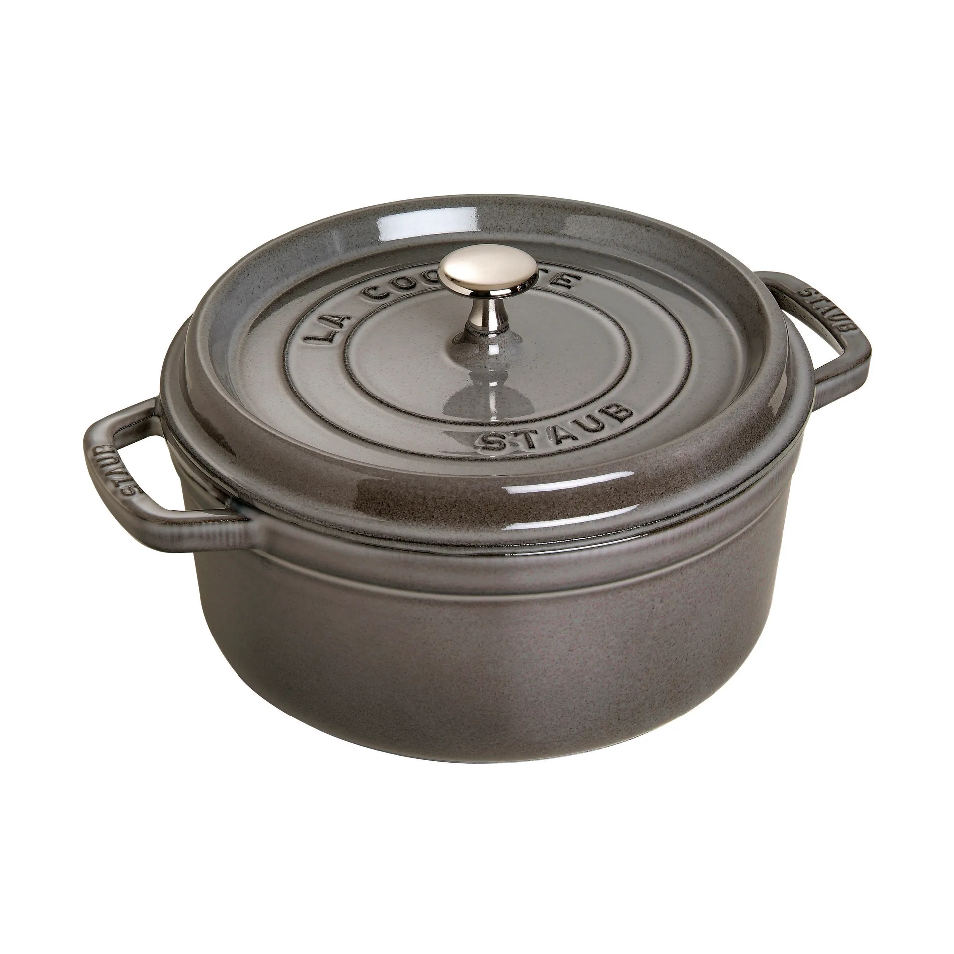 Cacerola de hierro fundido Staub La Cocotte redonda 1,7 L, Gris grafito STAUB