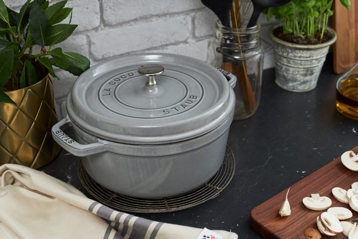 Cacerola de hierro fundido Staub La Cocotte redonda 2.2 L, Gris grafito STAUB