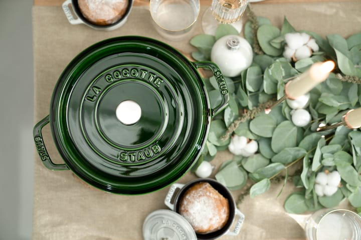Cacerola de hierro fundido Staub La Cocotte redonda 2,6 L, Verde albahaca STAUB