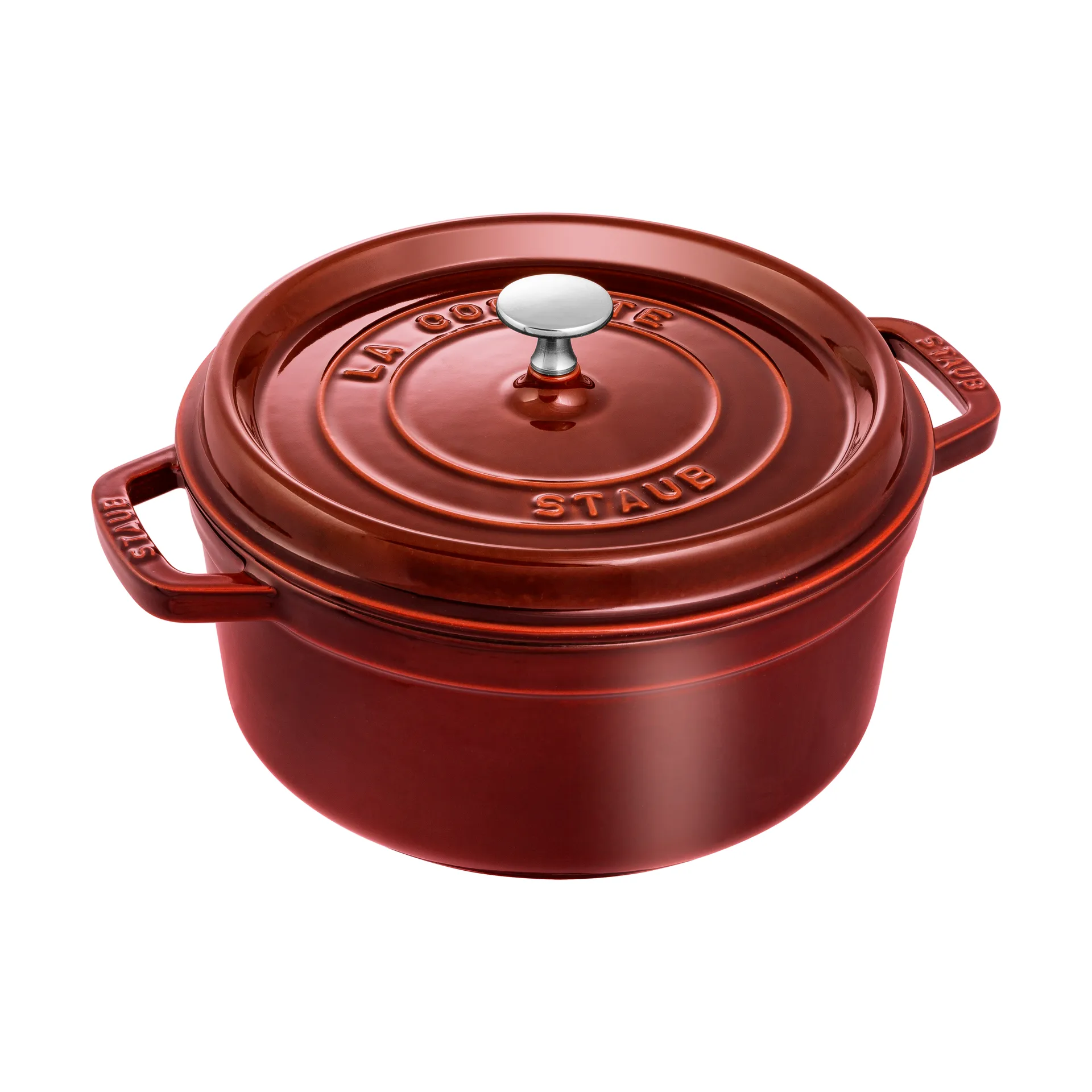 Cacerola de hierro fundido Staub La Cocotte redonda 3,8 L, Rojo granadina STAUB