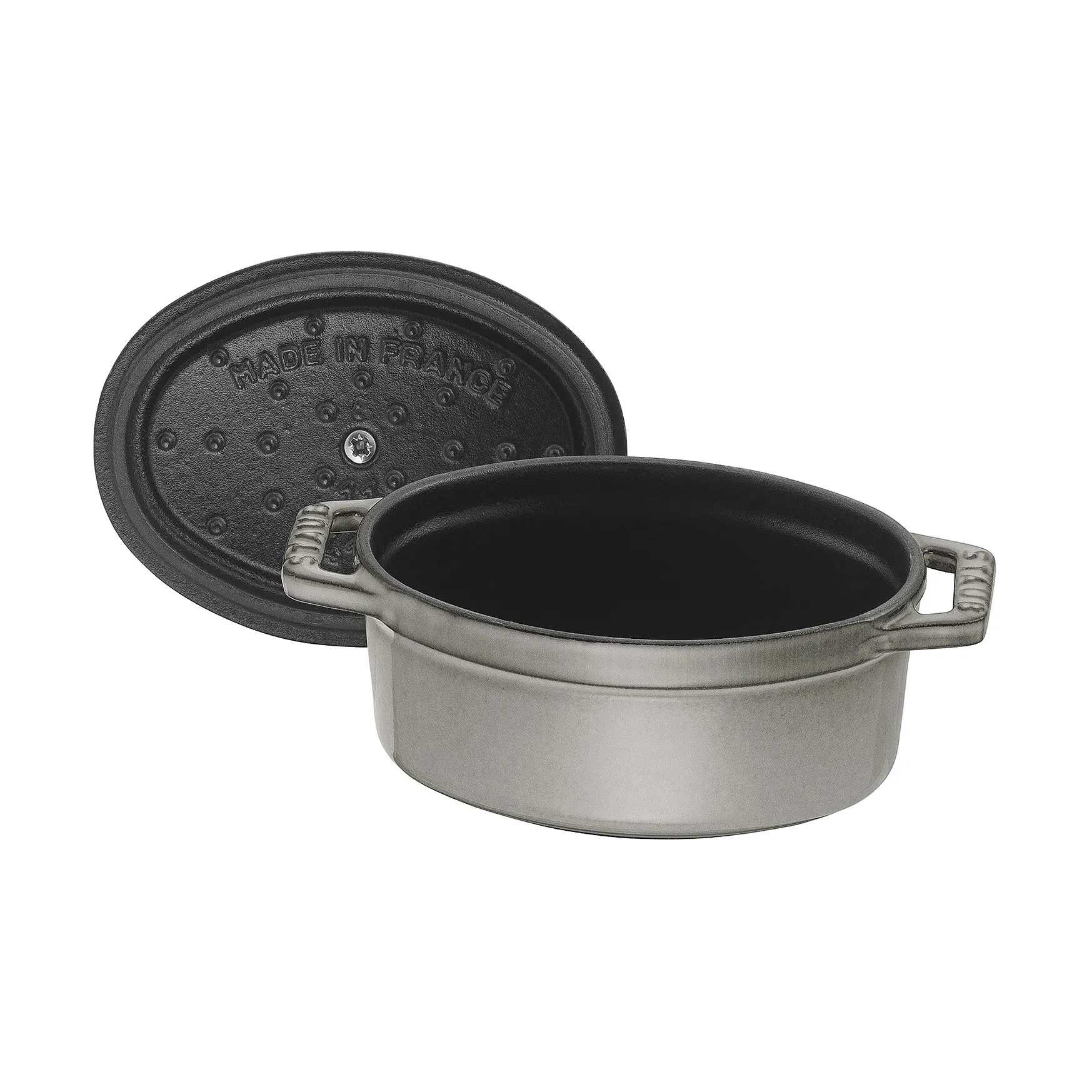Cacerola mini Staub La Cocotte oval de hierro fundido 0,25 L, Gris grafito STAUB