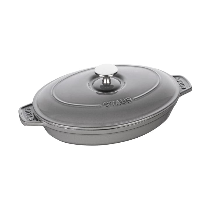 Fuente para horno Staub de hierro fundido con tapa ovalada 23 cm - Gris grafito - STAUB