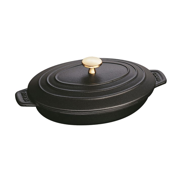 Fuente para horno Staub de hierro fundido con tapa ovalada 23 cm - Negro - STAUB