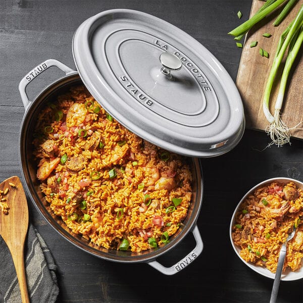 Olla de hierro fundido Staub ovalada 4,2 l, gris STAUB