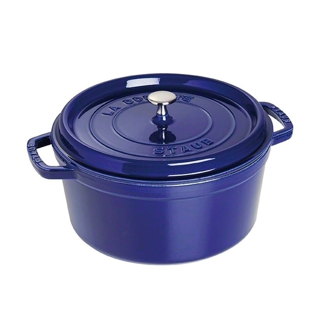 Olla de hierro fundido Staub redonda, tres capas de esmalte 6,7 l - azul oscuro - STAUB