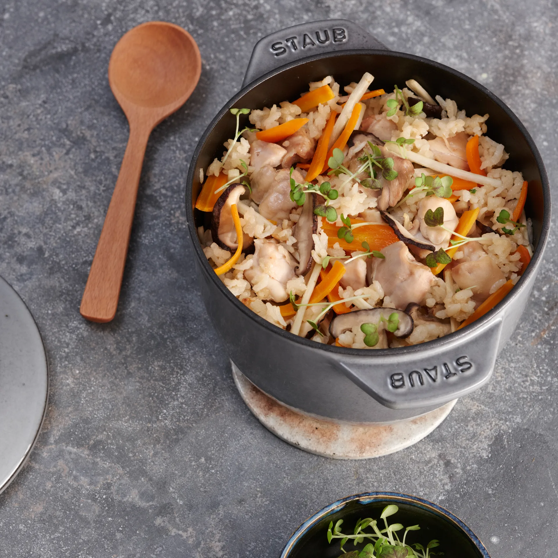 Olla hierro fundido Rice cocotte 1,6 L, gris STAUB