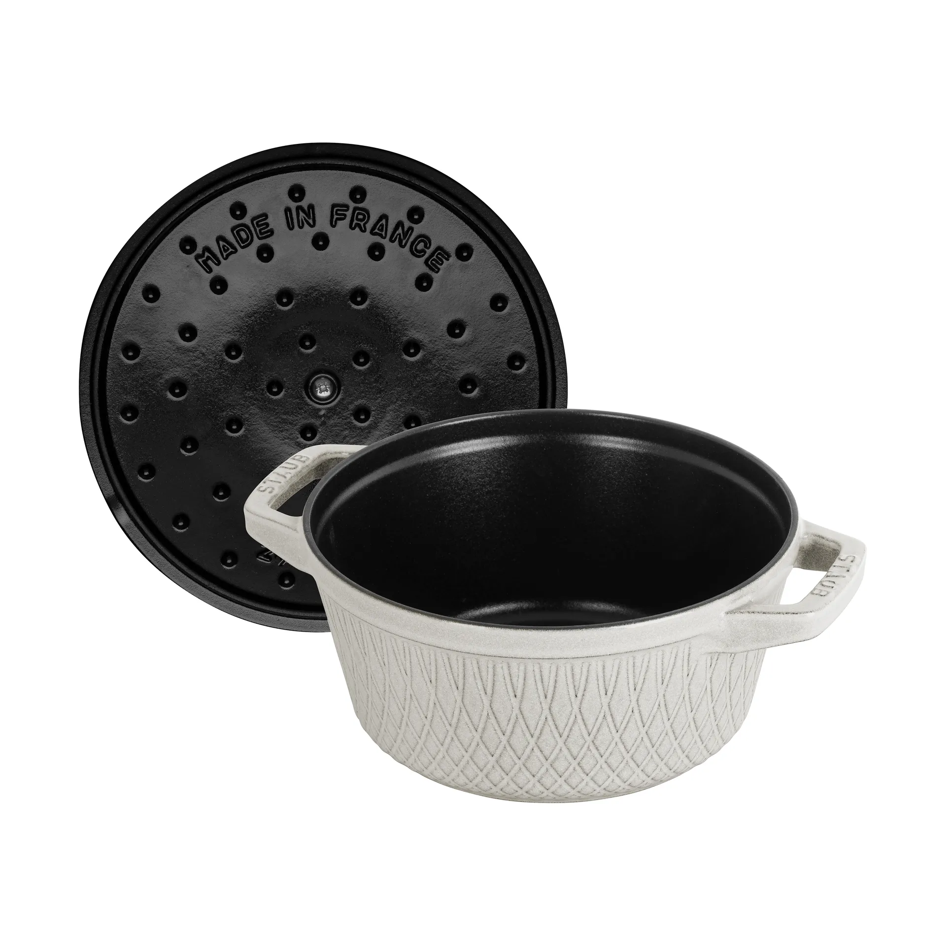 Olla Staub Twister La Cocotte 4 L, White truffle STAUB