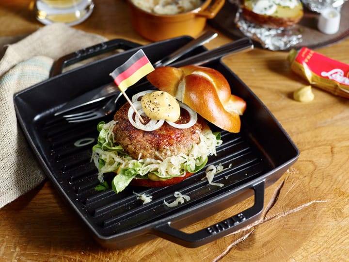 Parrilla de hierro fundido Staub Pure cuadrada negra, 23 cm STAUB