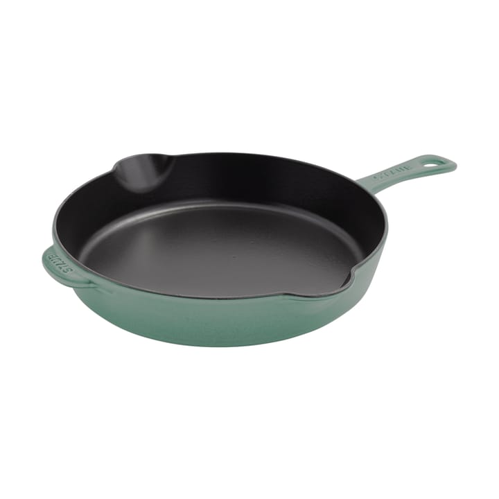 Sartén de hierro fundido Staub con pico de vertido Ø26 cm - Madera de eucalipto - STAUB