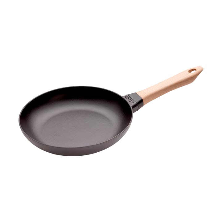 Sartén de hierro fundido Staub negra con mango de madera claro - Ø24 cm - STAUB
