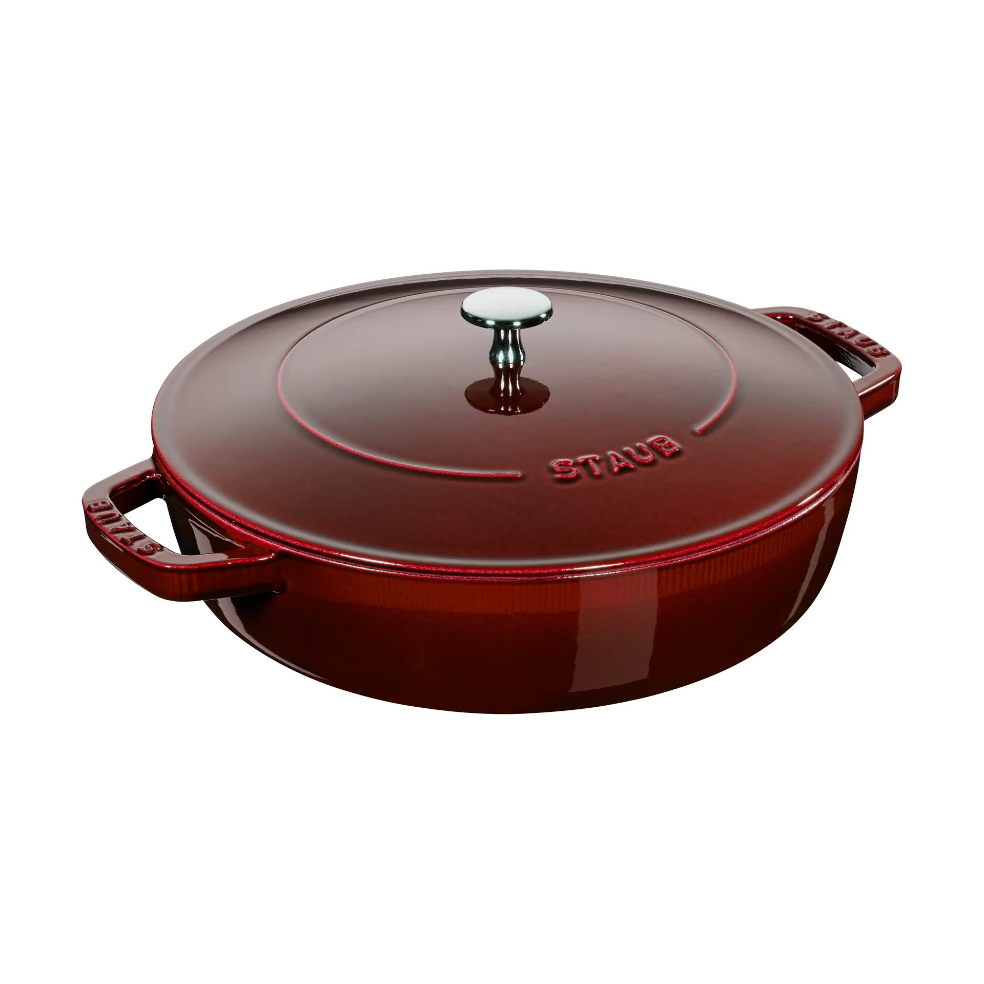 Sartén para saltear Staub Chistera de hierro fundido Ø24 cm, Rojo granadina STAUB