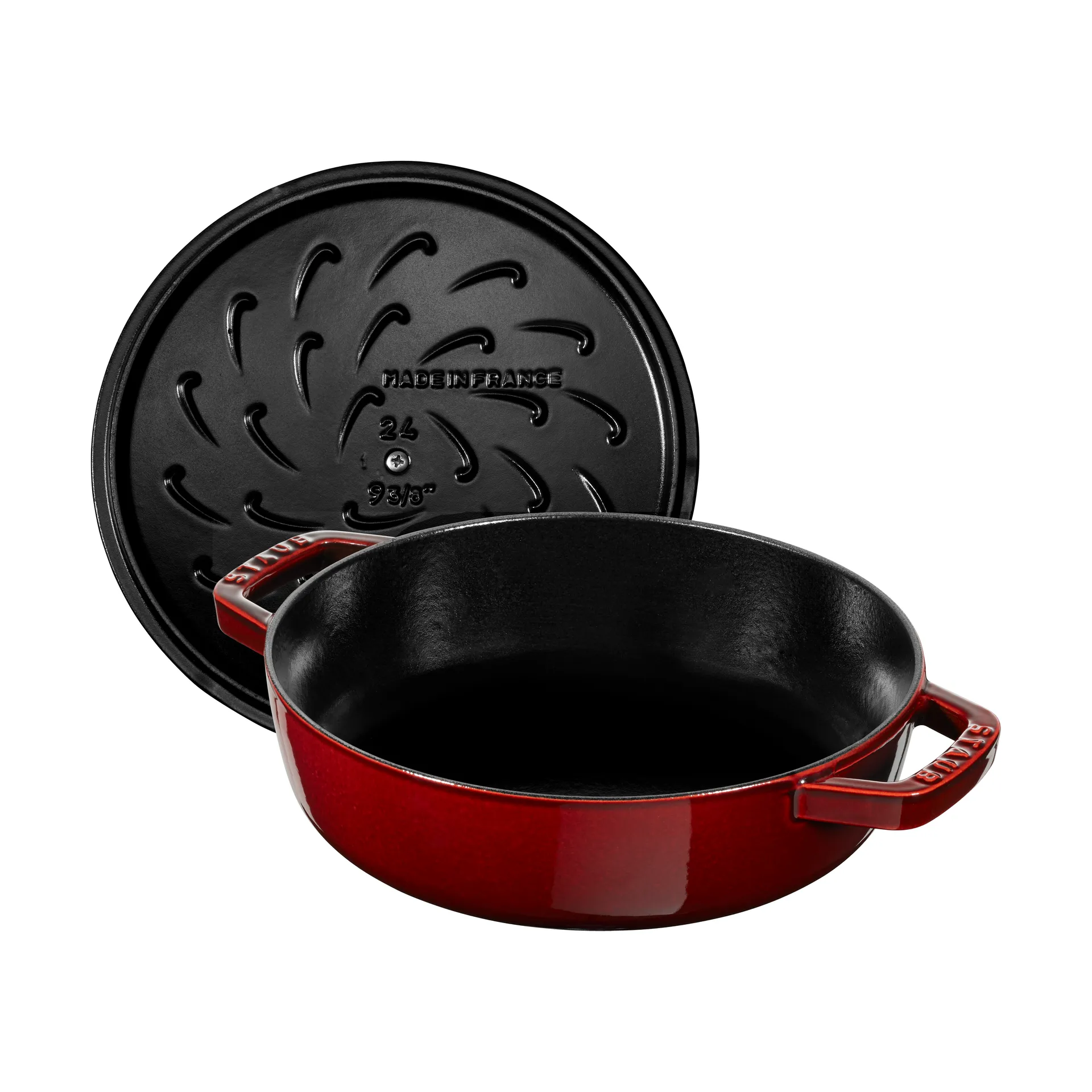 Sartén para saltear Staub Chistera de hierro fundido Ø24 cm, Rojo granadina STAUB