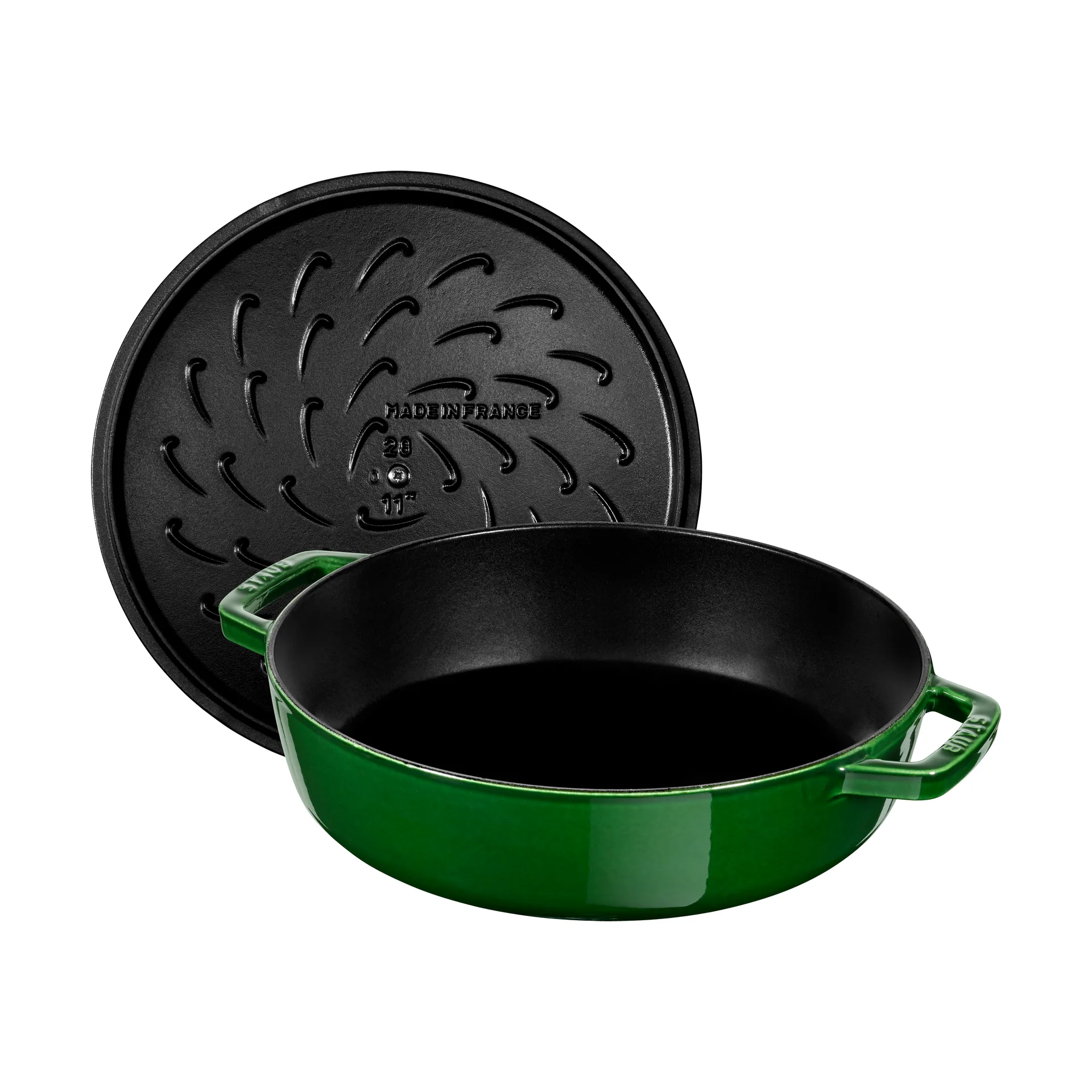 Sartén para saltear Staub Chistera de hierro fundido Ø24 cm, Verde albahaca STAUB