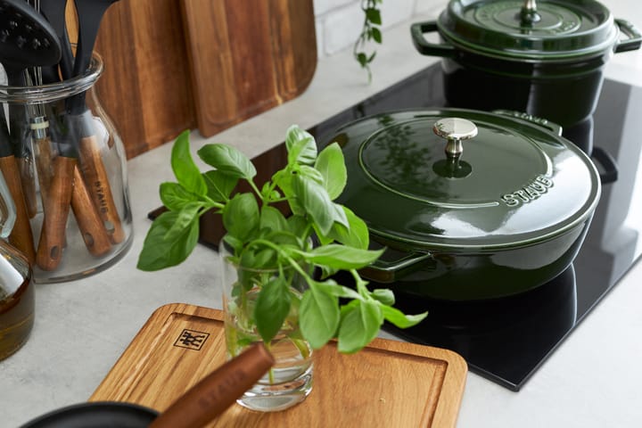 Sartén para saltear Staub Chistera de hierro fundido Ø24 cm, Verde albahaca STAUB