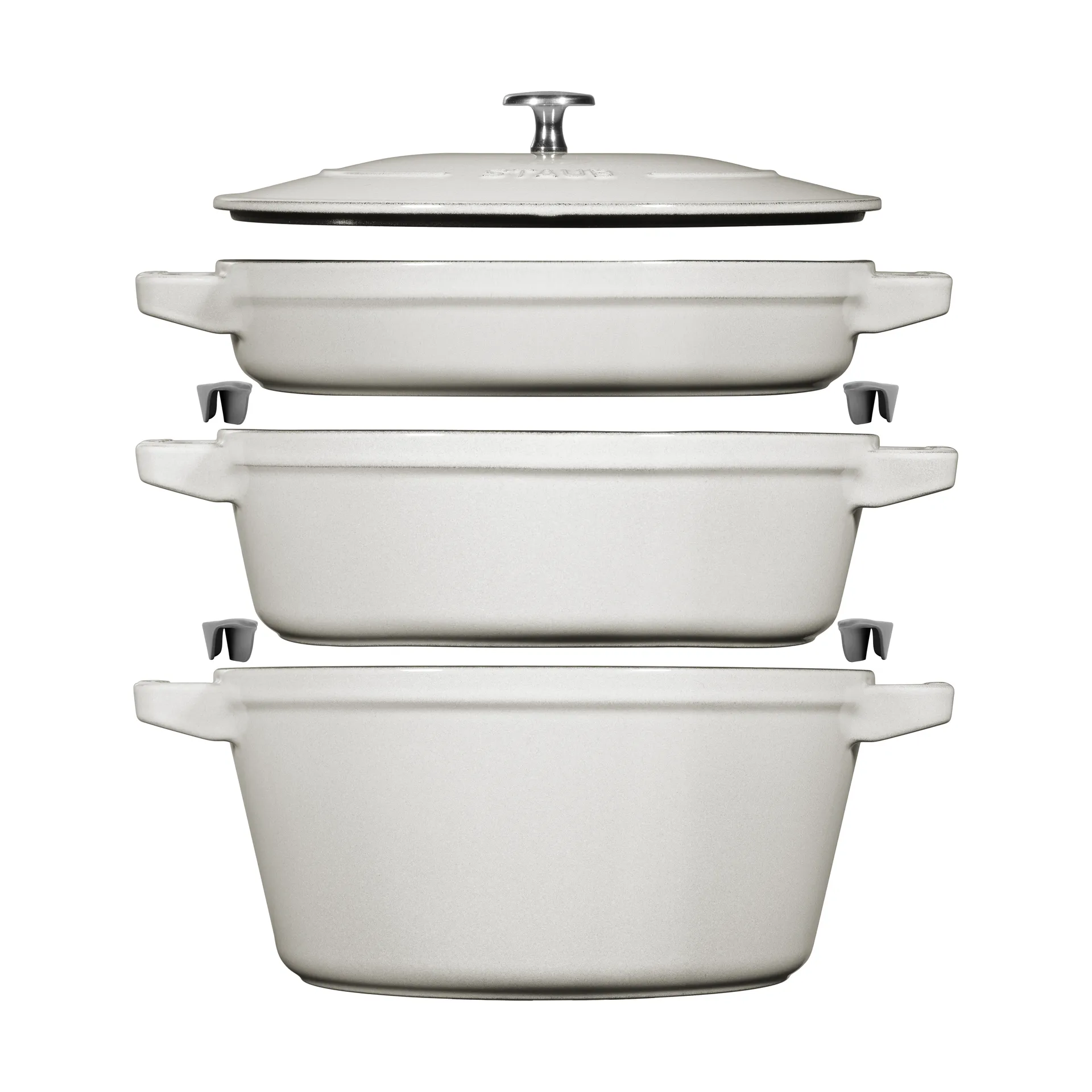 Set de ollas y sartenes Staub apilables 5 piezas, White truffle STAUB