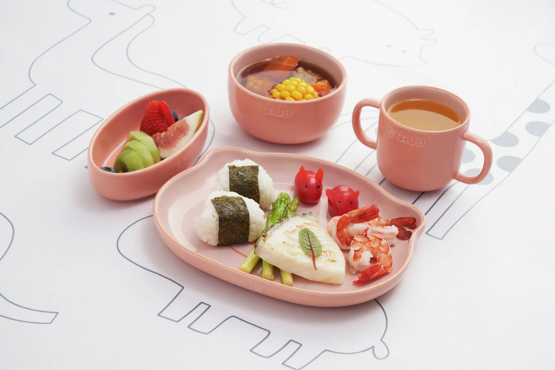 Vajilla infantil Staub 4 piezas, Rosa STAUB