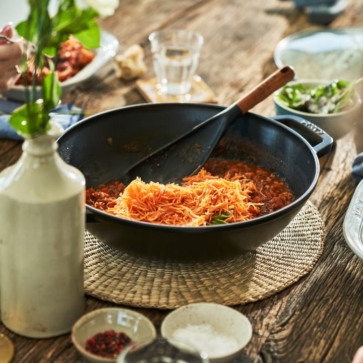 Wok con tapa de cristal Ø30 cm 4,4 L, negro STAUB