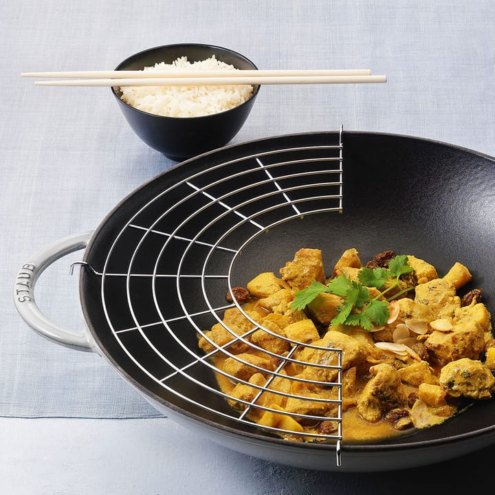 Wok con tapa de cristal Ø37 cm 5,7 L, gris STAUB