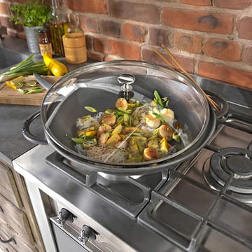 Wok con tapa de cristal Ø37 cm 5,7 L - gris - STAUB