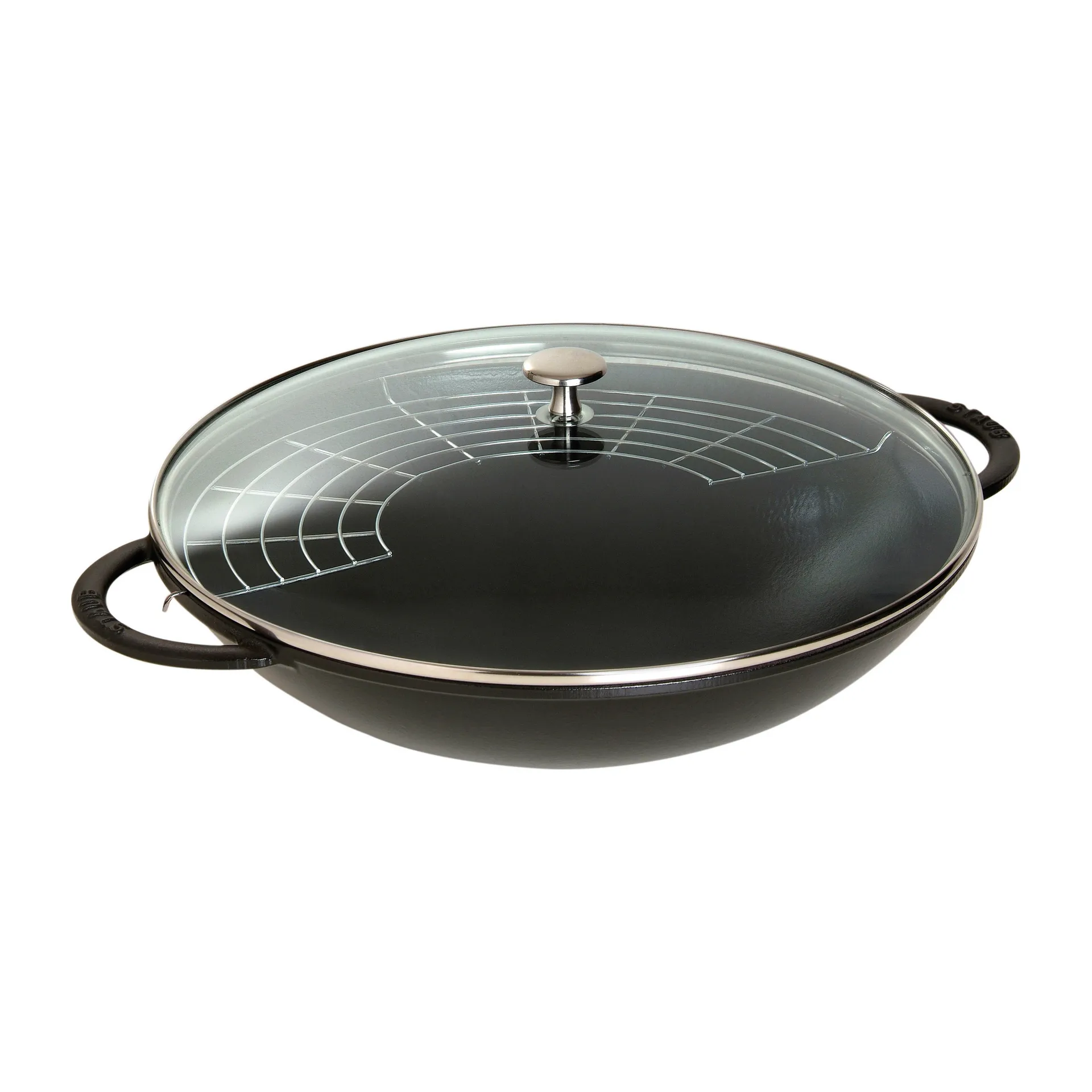 Wok con tapa de cristal Ø37 cm 5,7 L, negro STAUB