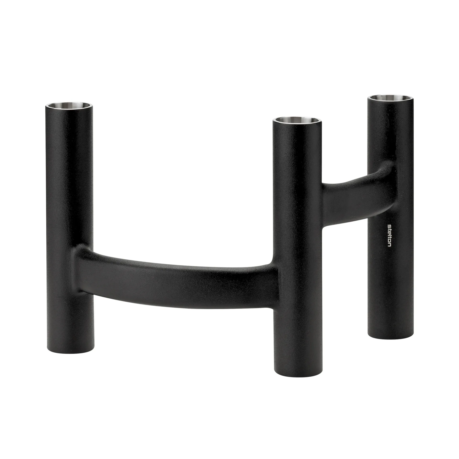 Candelabro Ora trearmad, negro Stelton