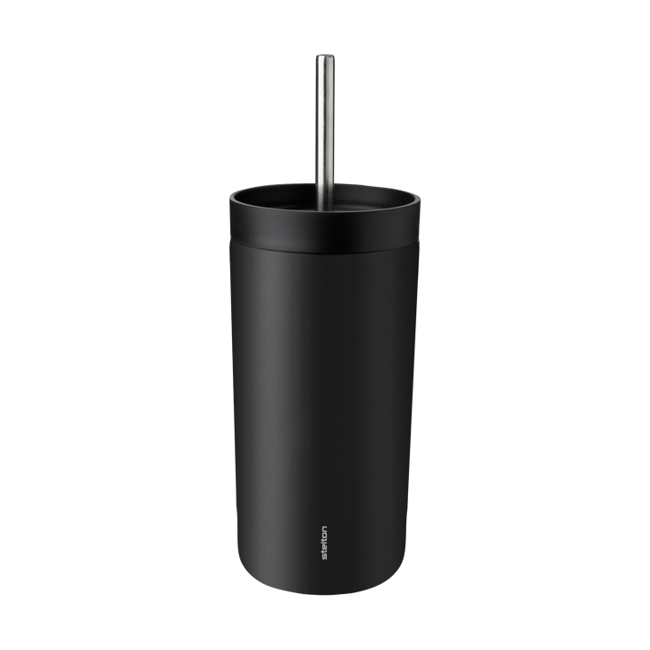 Termo con pajita To Go Sip 0,4 L - Soft black - Stelton