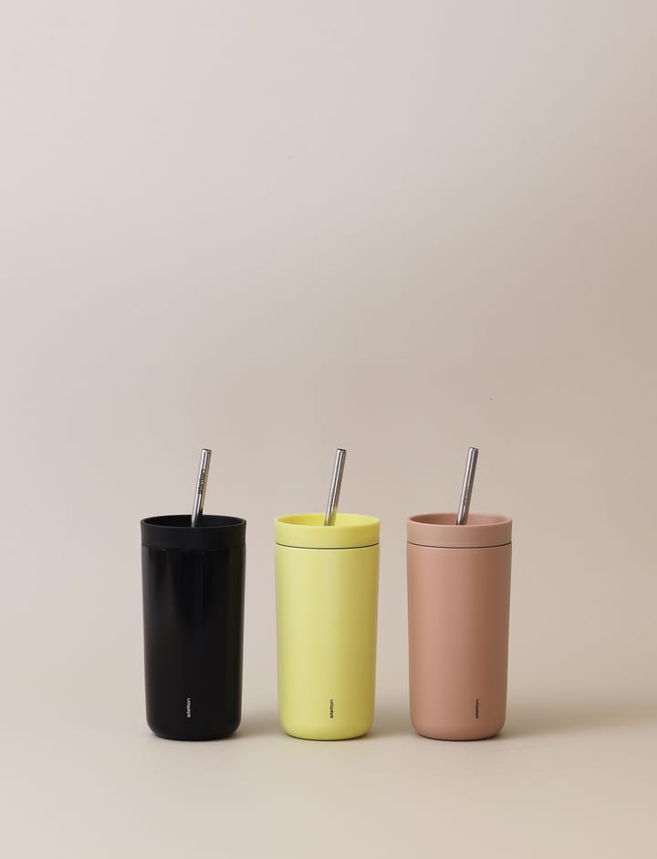 Termo con pajita To Go Sip 0,4 L, Soft black Stelton