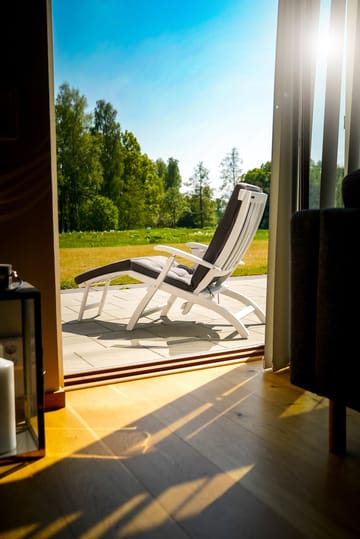 Sillón jardín Lobby blanco - incl. Bandeja y protector de lluvia - Stockamöllan