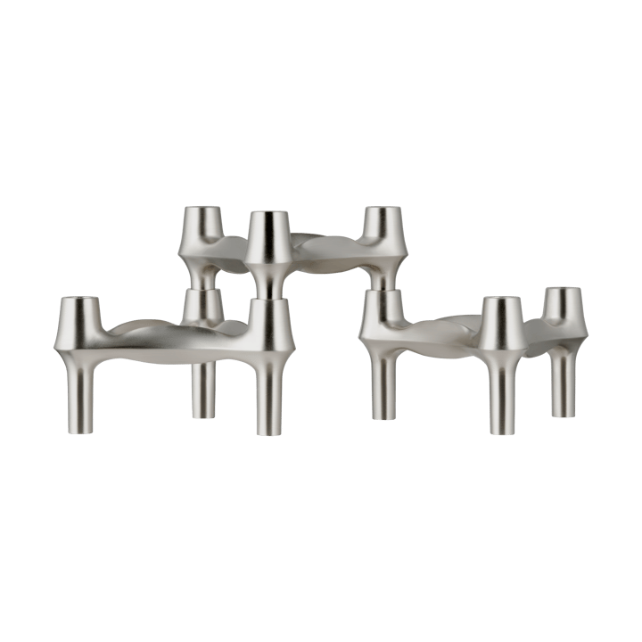 3 Candelabros STOFF BMF  - Cromo cepillado - STOFF