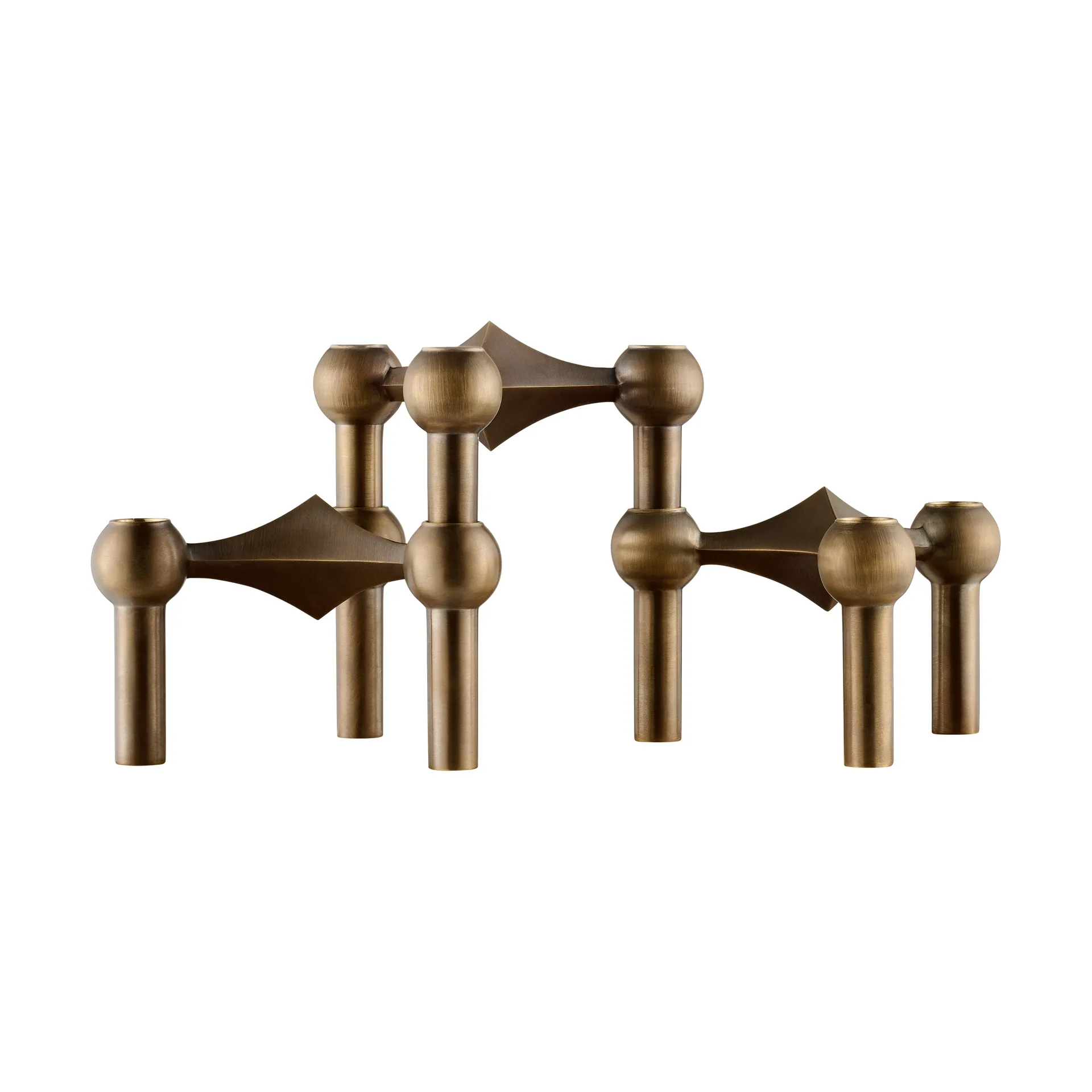 3 Candelabros STOFF Nagel, Bronzed brass STOFF