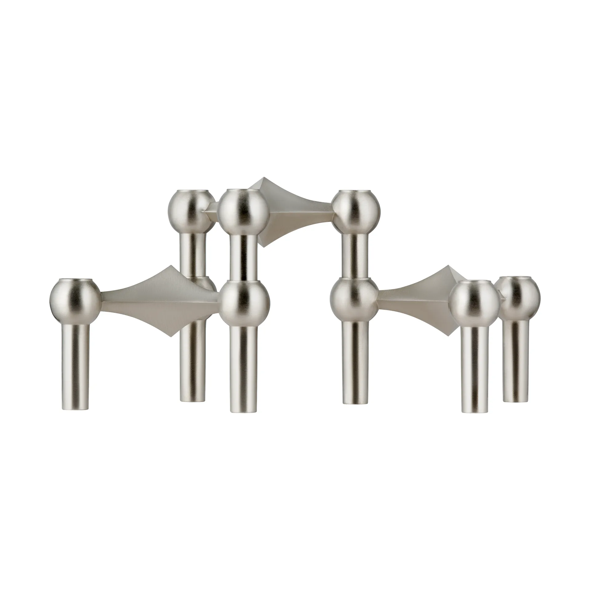 3 Candelabros STOFF Nagel, Cromo cepillado STOFF