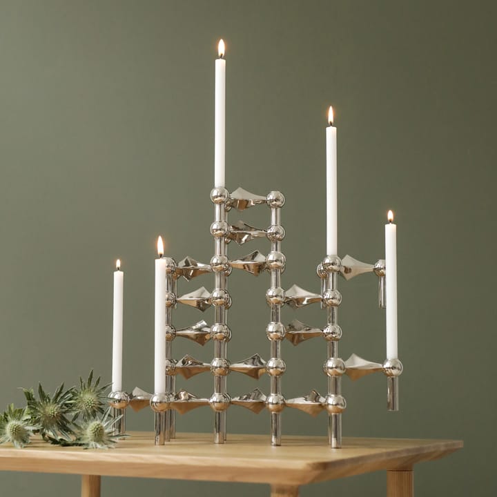3 Candelabros STOFF Nagel, cromo STOFF