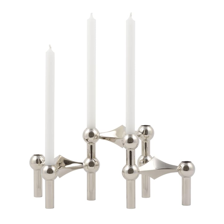 3 Candelabros STOFF Nagel, cromo STOFF