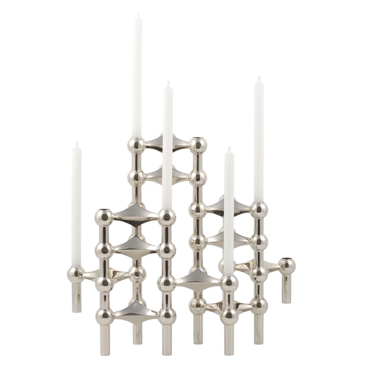 3 Candelabros STOFF Nagel, cromo STOFF