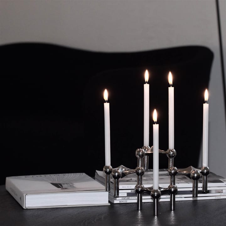 3 Candelabros STOFF Nagel, cromo STOFF