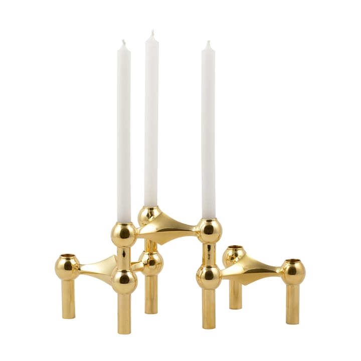 3 Candelabros STOFF Nagel - latón - STOFF