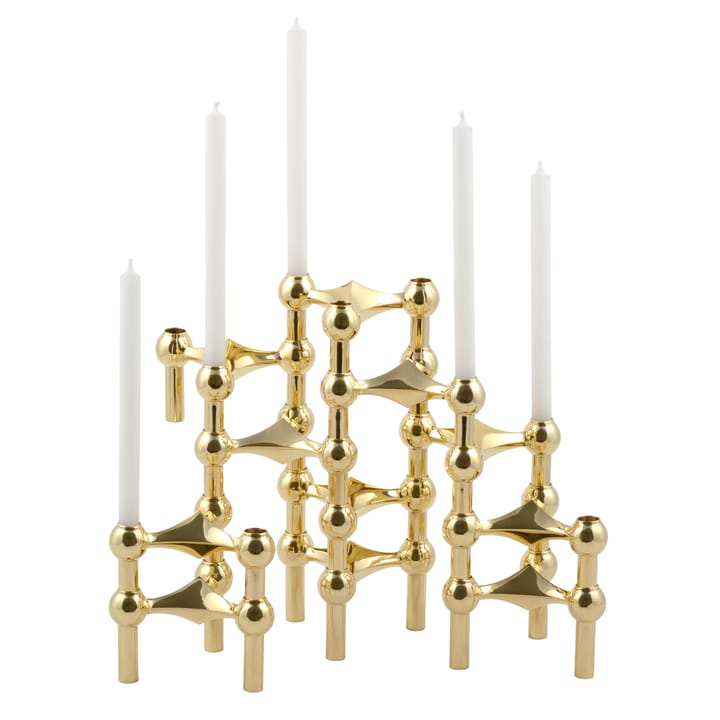 3 Candelabros STOFF Nagel - latón - STOFF