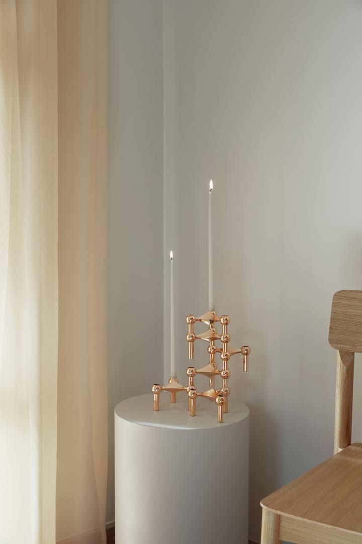 3 Candelabros STOFF Nagel, oro rosa STOFF