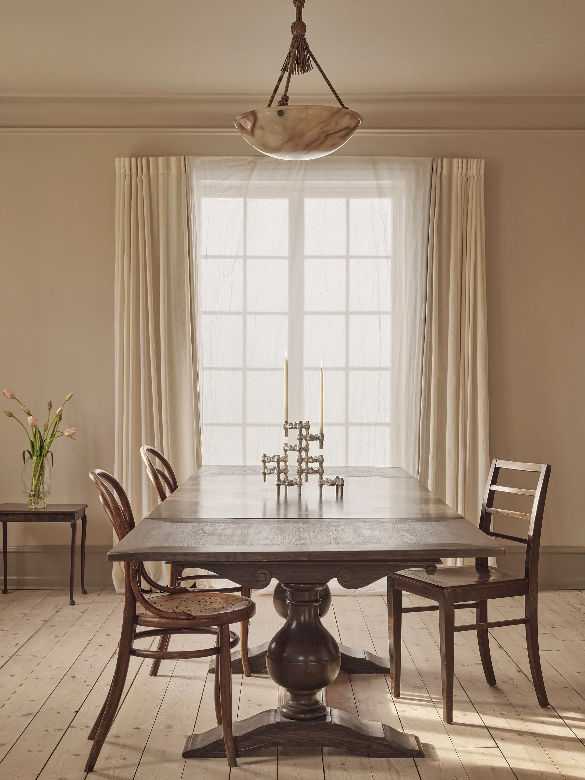 3 Candelabros STOFF Quist, Cromo cepillado STOFF