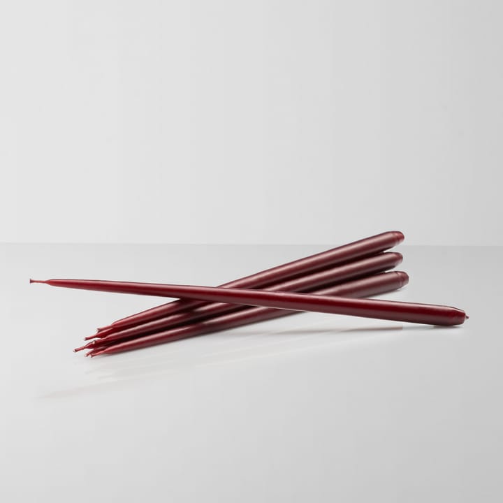 6 Velas cónicas STOFF de ester & erik, Burgundy red STOFF